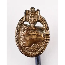Német Páncélos Harcjelvény Bronz Fokozat Mini - Panzerkampfabzeichen In Bronze Miniatur - L/53
