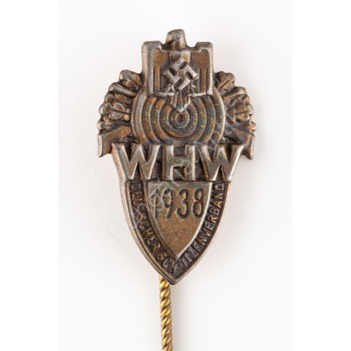 Német Második Világháborús WHW Deutscher Schützenverband 1938. Miniatur  - Téli Hadsegélyező - Német Lövész Szövetség 1938. Miniatűr