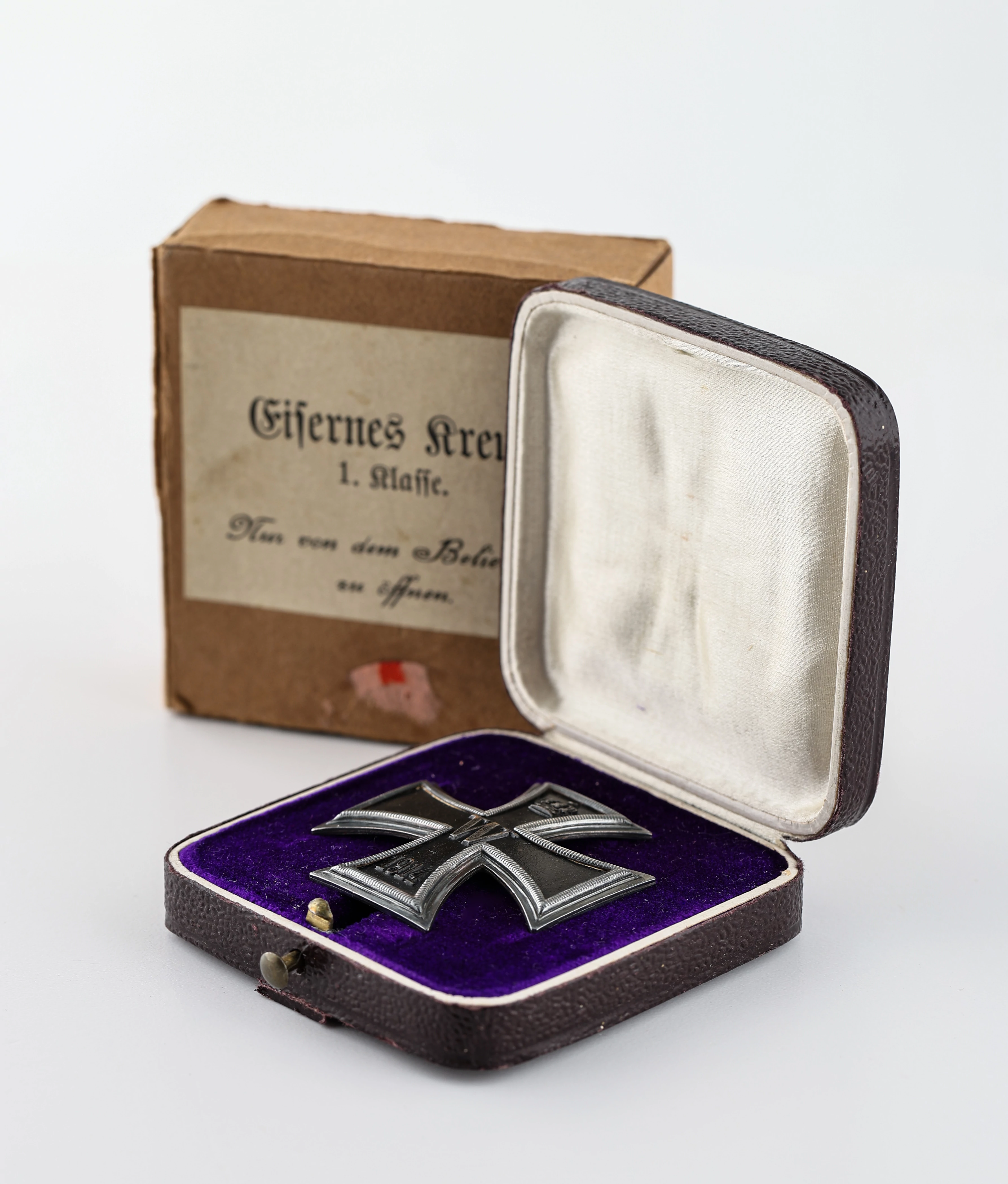Német Vaskereszt 1. Osztály Tokjával És Kartonnal - Eisernes Kreuz 1. Klasse Im Etui Mit Überkarton  - 1914 